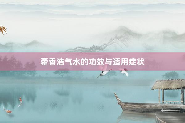 藿香浩气水的功效与适用症状