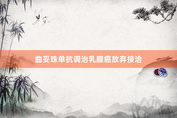 曲妥珠单抗调治乳腺癌放弃接洽